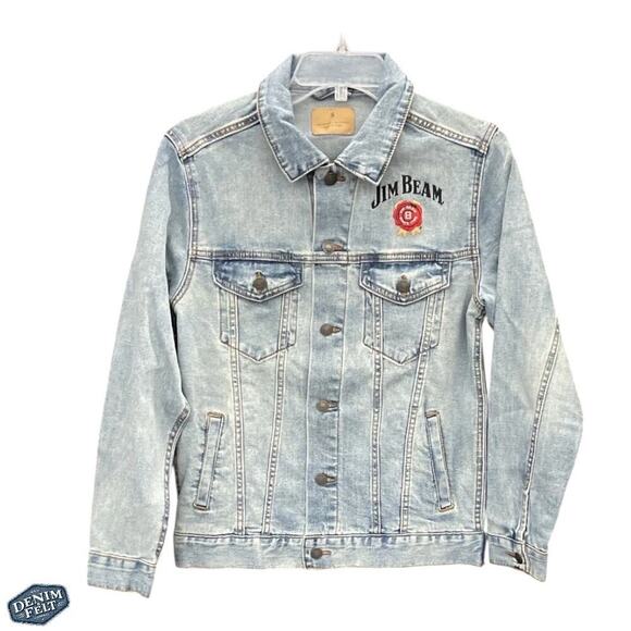 Jim Beam Unisex Medium Wash Denim Button Up Trucker Jean Jacket | NEW!! - Picture 4 of 11